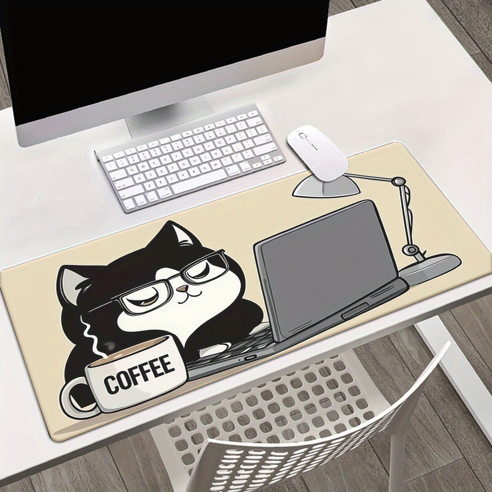 Laptop Accessories Officeworks - Cute Coffee Cat Working On Laptop