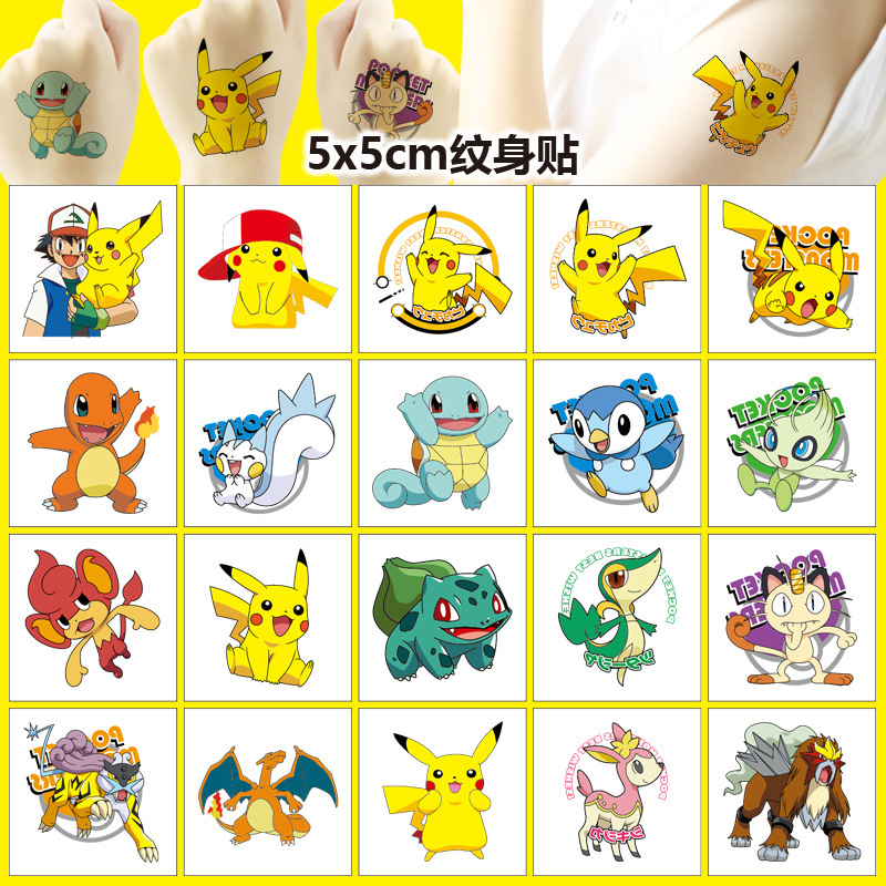 Laptop Accessories Kit - 5*5cm 20pcs Pokemon Pikachu Tattoo Sticker