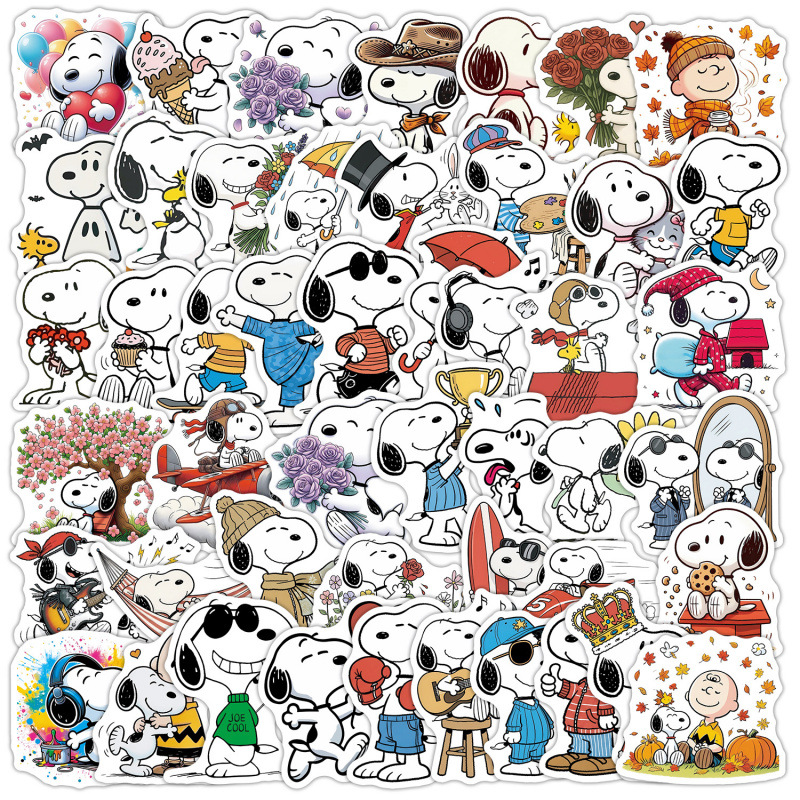 Laptop Accessories To Gift - 50pcs Kawaii Cartoon Snoopy Stickers Decorative