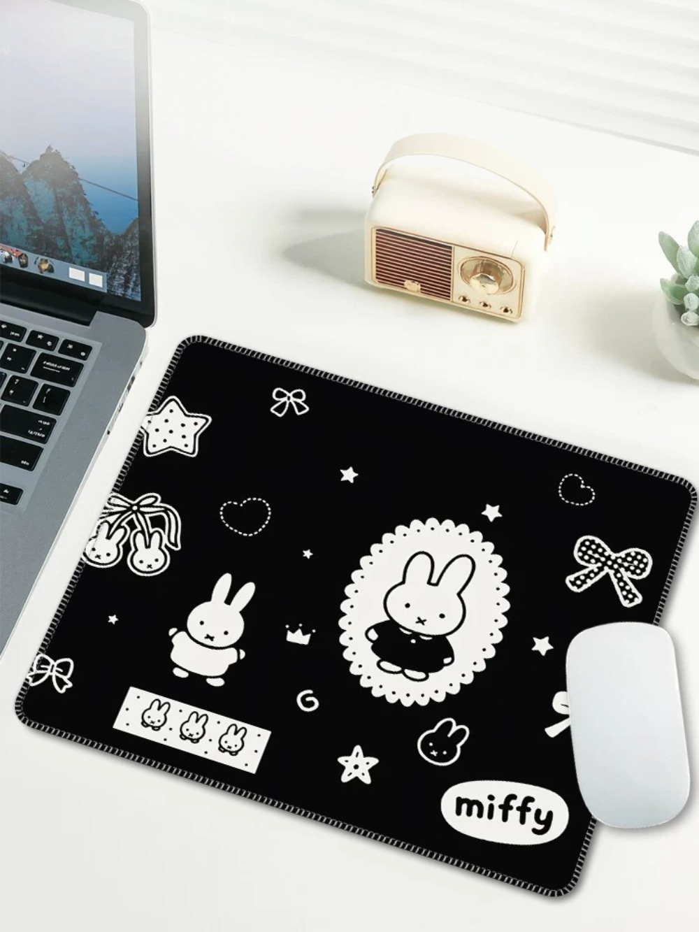 Cartoon Miffy Mouse Pad Small  - đánh giá và giá Laptop Accessories To Gift