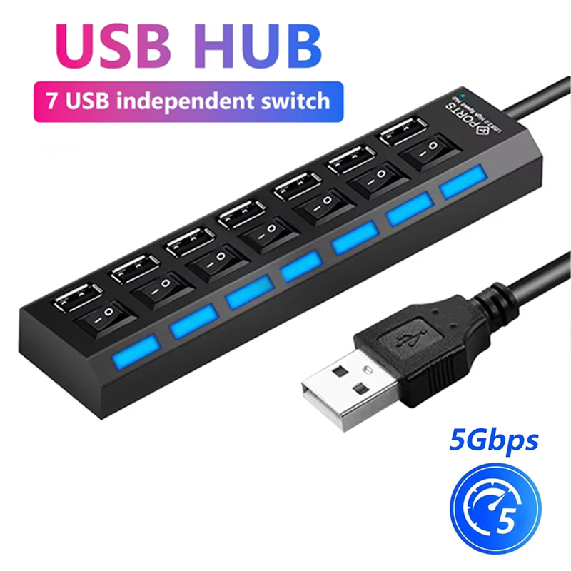 7 Port USB 2.0 Hub Splitter Fo - đánh giá và giá Laptop Accessories For Office